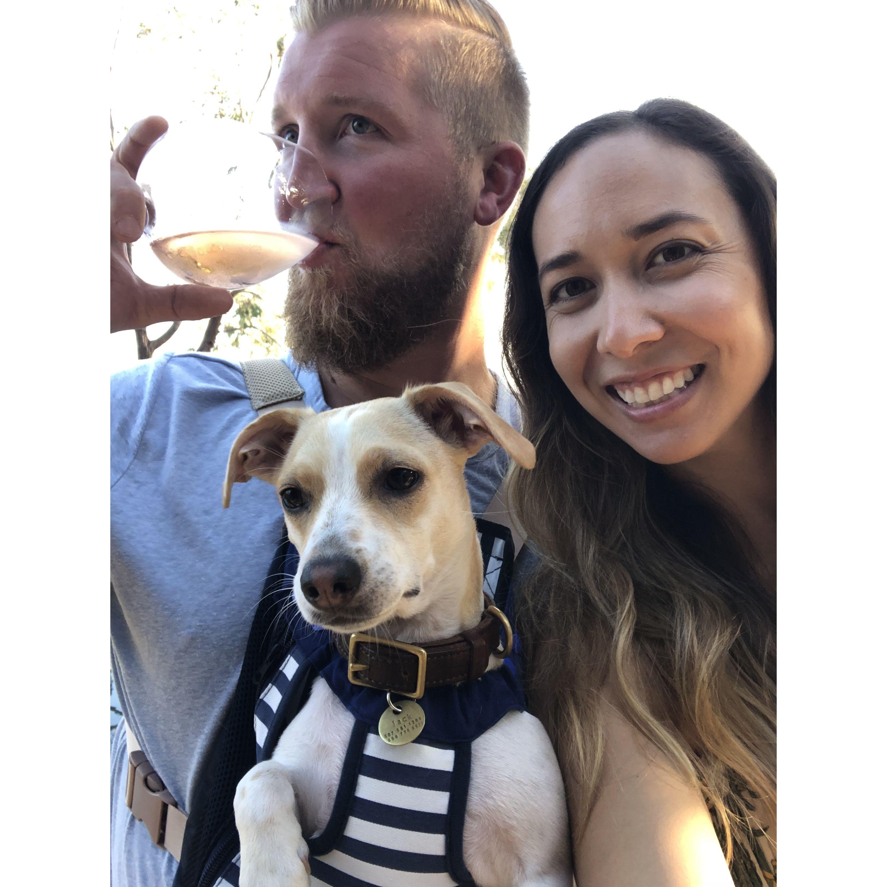 Jack's first of many baby carriers. Summer in San Diego