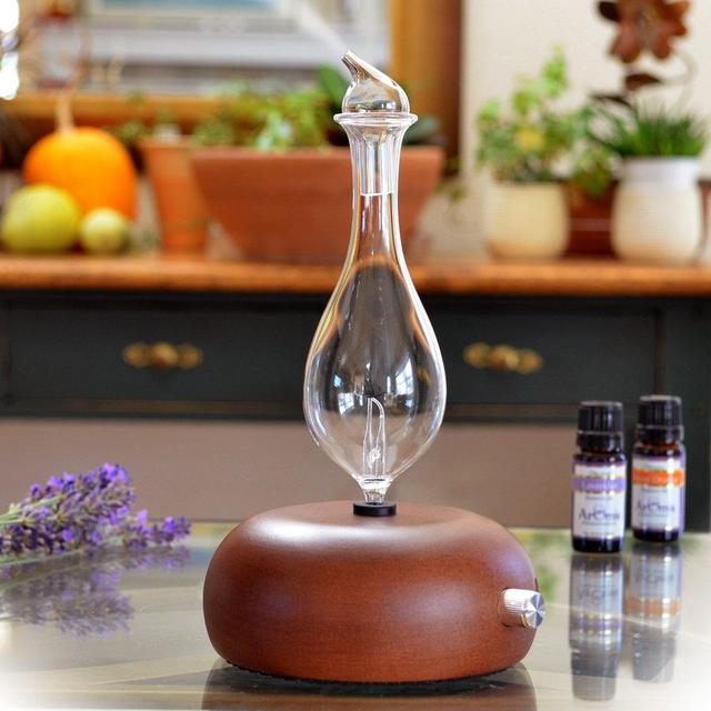 ArOmis Aromatherapy Diffuser - Professional Grade - Wood and Glass (Orbis Nox Merus), Premium, Essential Oil Diffuser, Oils Humidifier, Nebulizer, Nebulizing Professional Machine, Waterless