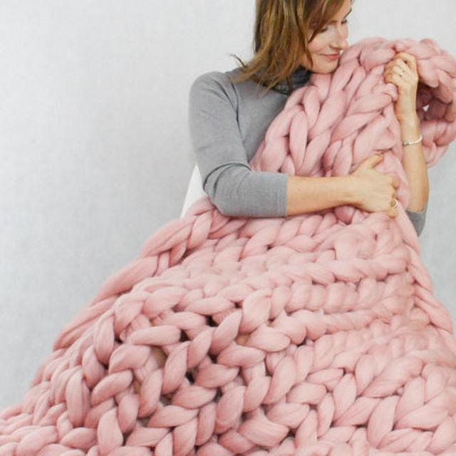 Chunky Knit Blanket, Blanket, Super Chunky Blanket, Giant knit blanket, Thick yarn blanket, Bulky Knit, Merino wool, Extreme knitting