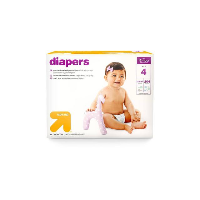 Diapers Economy Plus Pack - Size 4 - 204ct - up & up™