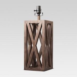 Washed Wood Box Large Lamp Base Brown - Threshold™