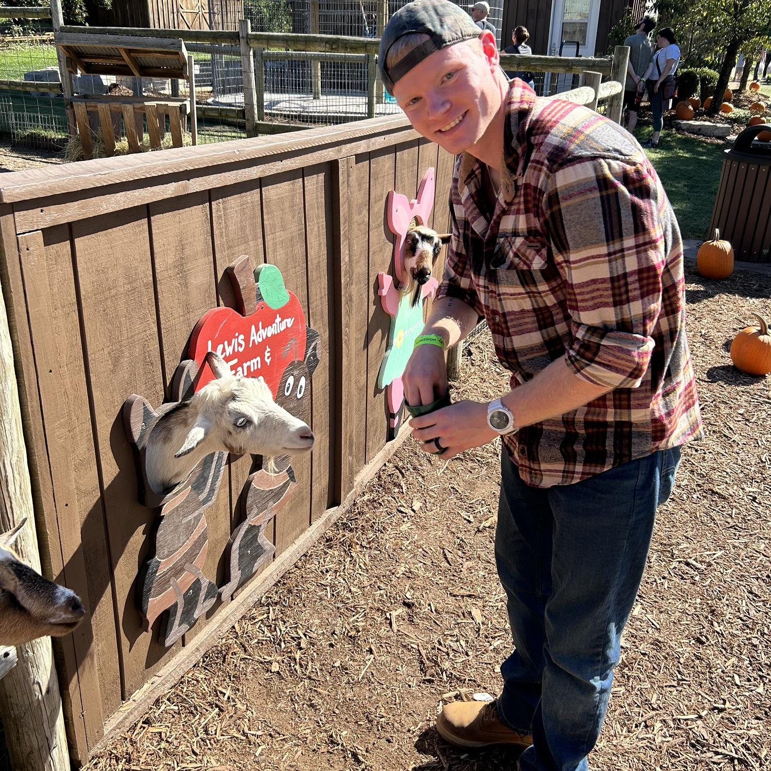 Farm Day! The goats were his favorite