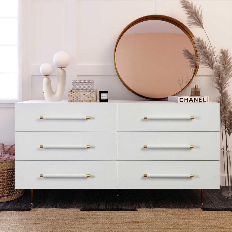 Trident - 6 Drawer Dresser (White) | TOV Furniture