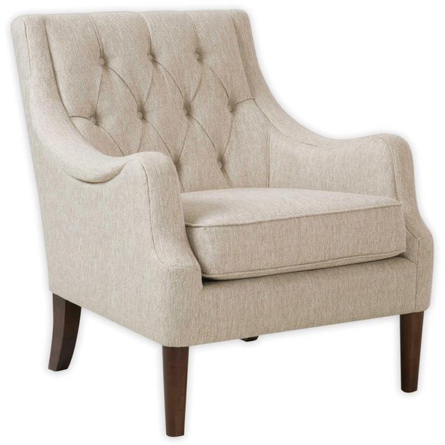 Madison Park Qwen Tufted Accent Chair in Cream