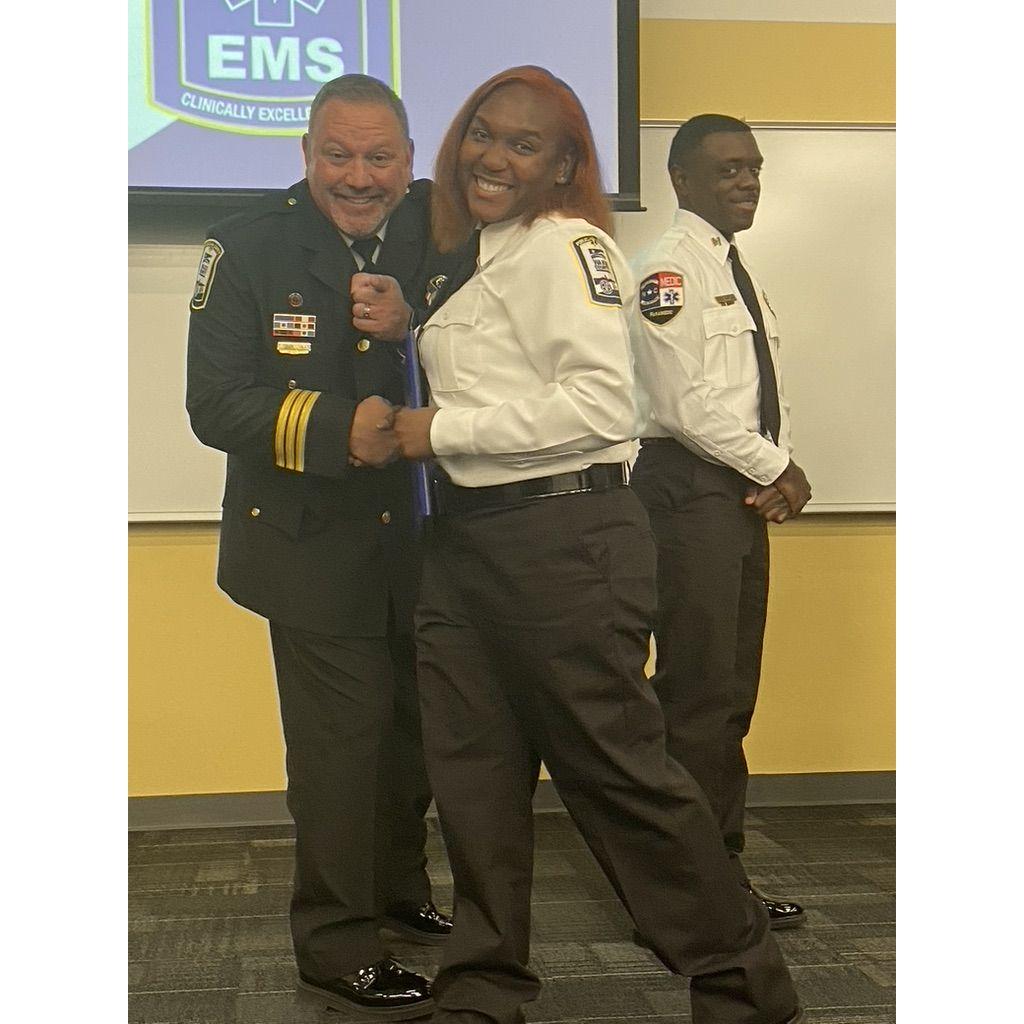 Michaela and Destini celebrate her EMS Graduation!