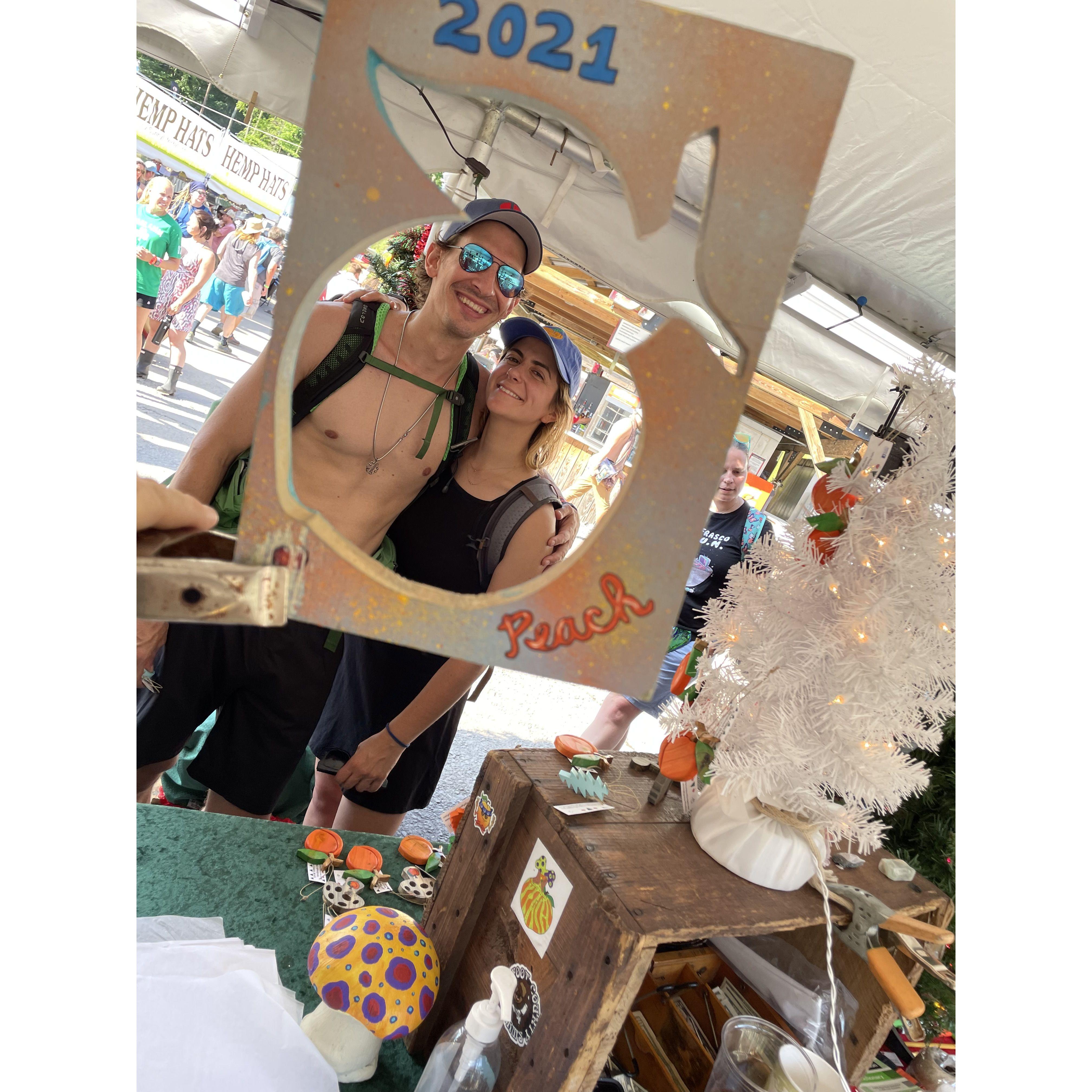 Our first ever photo at Peach Fest in July 2021