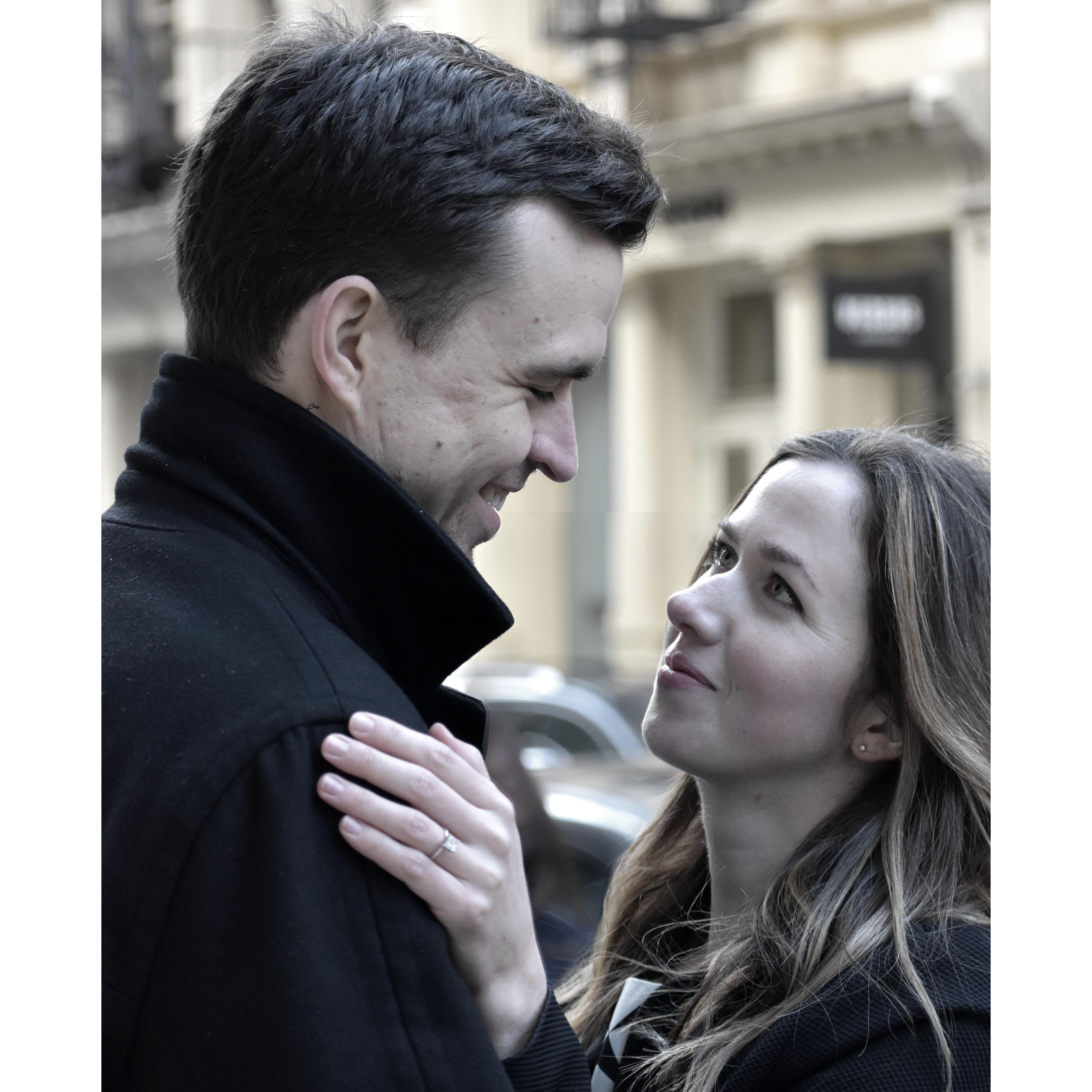 Engagement photo in SOHO, NYC.