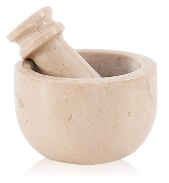 Marble Mortar and Pestle Set Verona 3" Inches Handmade Spice Grinder for Kitchen - Small Mortar and Pestle Set, Grinder Bowl & Garlic Crusher - Best for Nut Grinder
