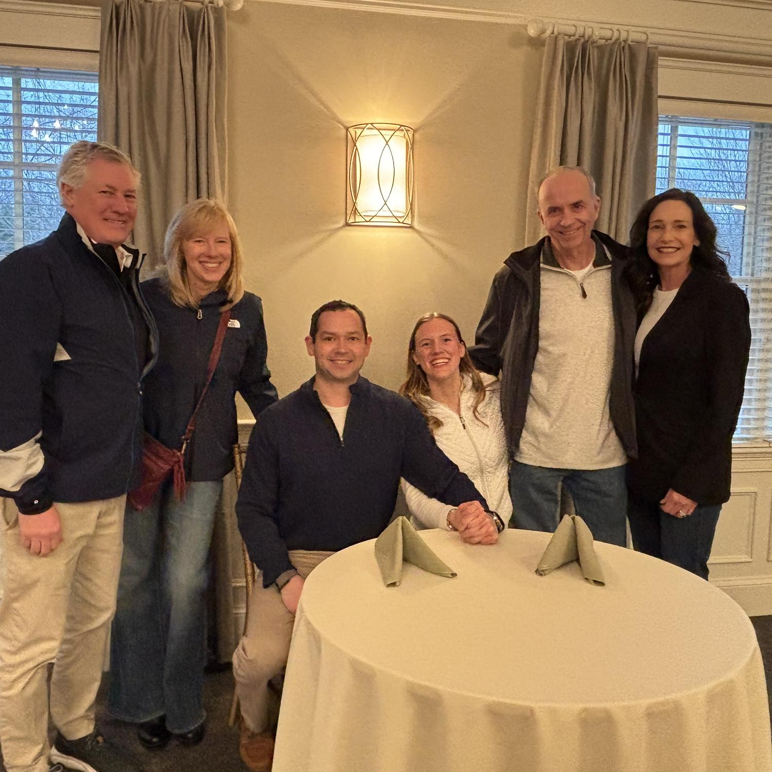 Sitting at the sweetheart table with Taylor’s parents, Mick’s father, and Nan—sharing a meaningful moment together as we made the decision to choose Butternut Farm Golf Club as our wedding venue.