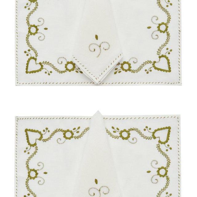 Set Of 2 Floral Placemat And Napkin Set