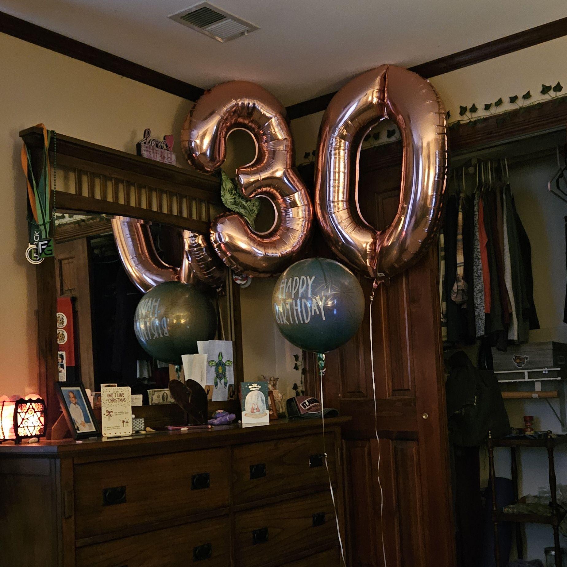 I will never forget the morning I woke up on my 30th birthday to these beautiful balloons in the corner of our room. Frank is so sweet to me.