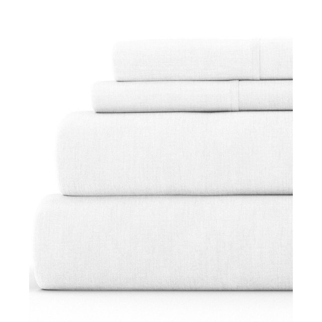ienjoy Home Collection Linen Rayon From Bamboo Blend Deep Pocket 300 Thread Count 4 Piece Sheet Set, King