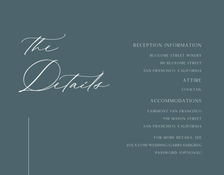 Veneto | Deep Blue Spruce | Zola Wedding Enclosure Cards