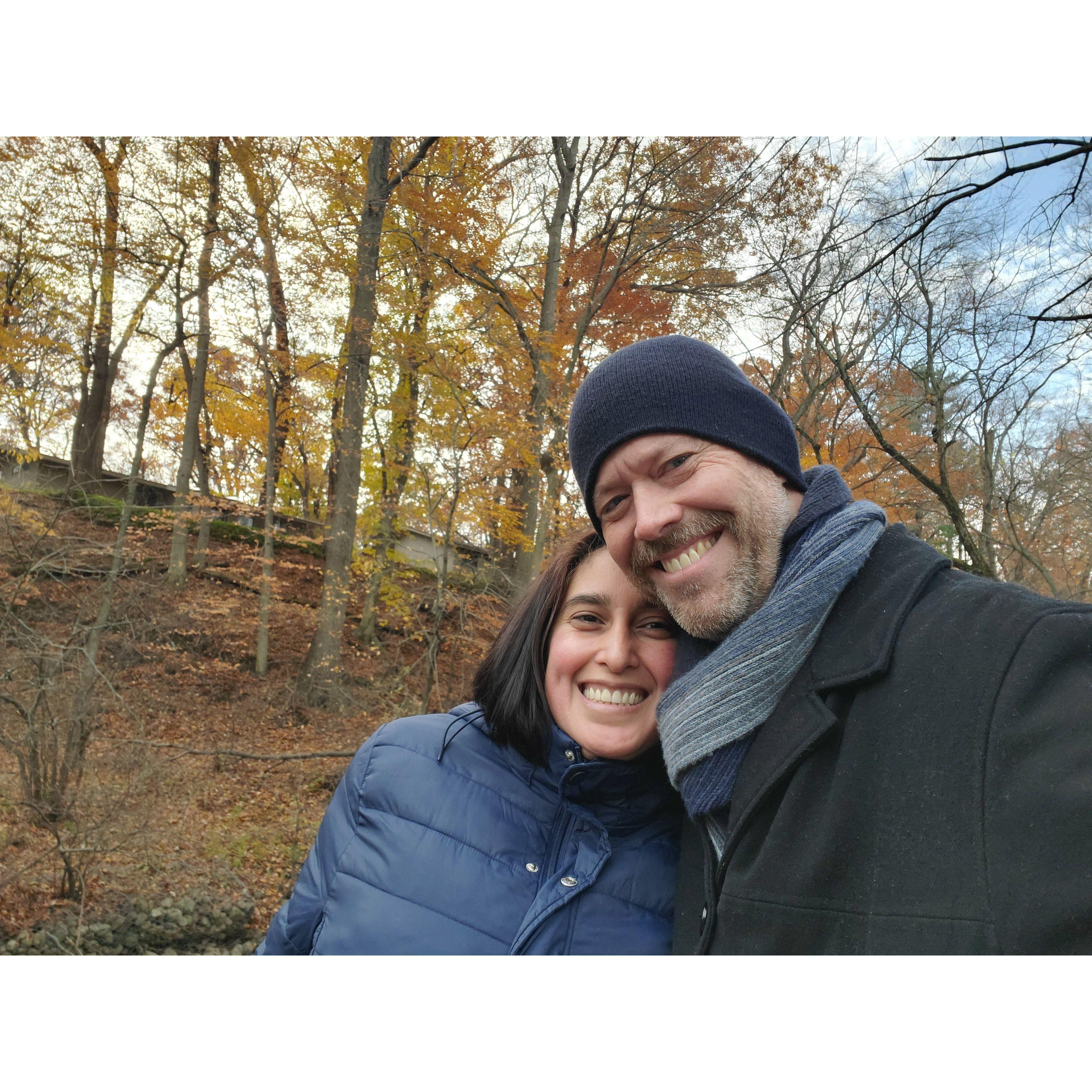 Hiking while on a weekend getaway in Michigan City, Indiana. Nov 20, 2021