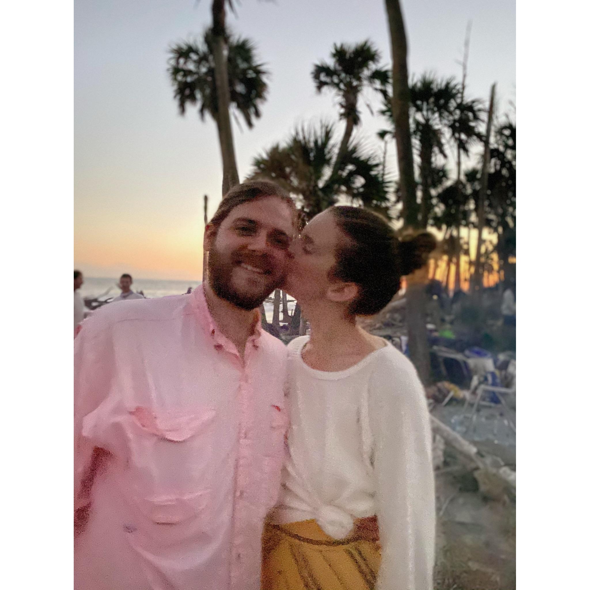 Smoky, blurry kiss camping on Capers Island recently