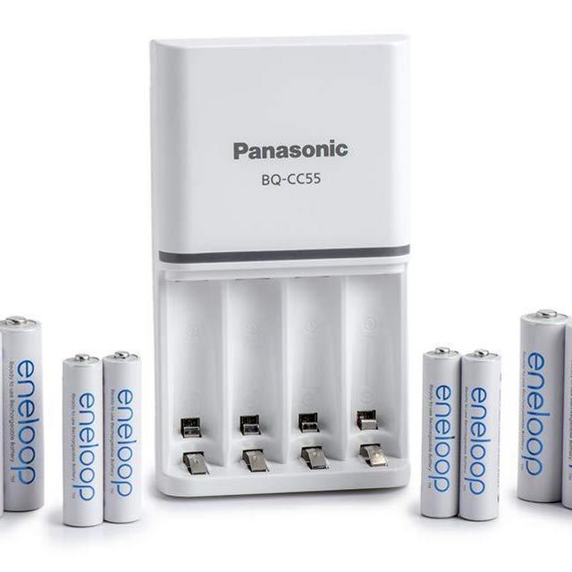 Panasonic K-KJ55MC84CZ eneloop Power Pack; 8AA, 4AAA, and Advanced Battery 3 Hour Quick Charger
