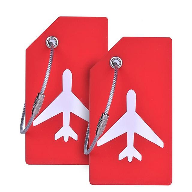 2Pack Silicone Luggage Tag With Name ID Card Perfect to Quickly Spot Luggage Suitcase By CPACC Red Color