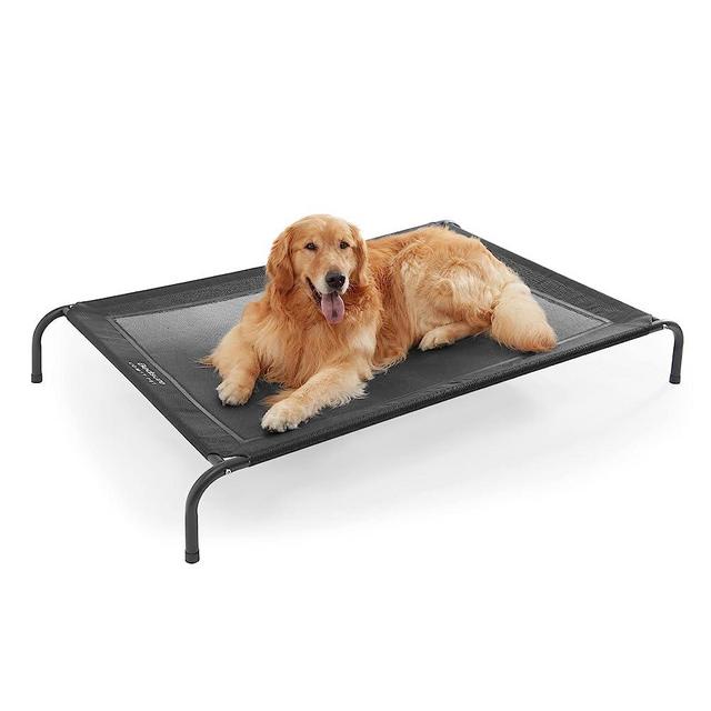 Bedsure Large Elevated Outdoor Dog Bed - Raised Dog Cots Beds for Large Dogs, Portable Indoor & Outdoor Pet Hammock Bed with Skid-Resistant Feet, Frame with Breathable Mesh