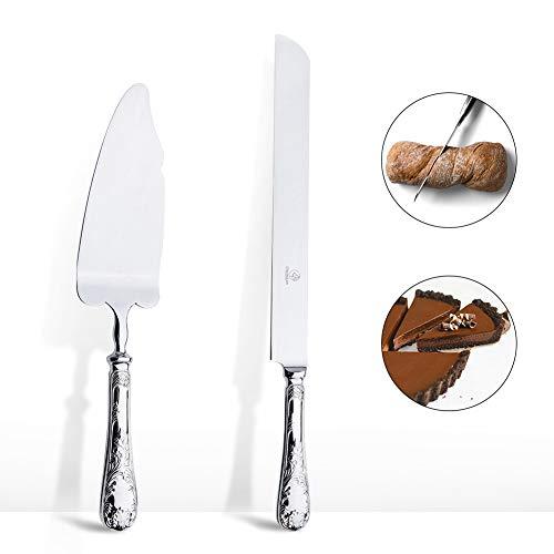 OTW PAVILION 2 Piece Wedding Cake Server Set,18/10 Stainless Steel Dessert Set Pie Server Cake Cutter Knife for Birthday,Anniversary,Holiday,Baby Shower,Party