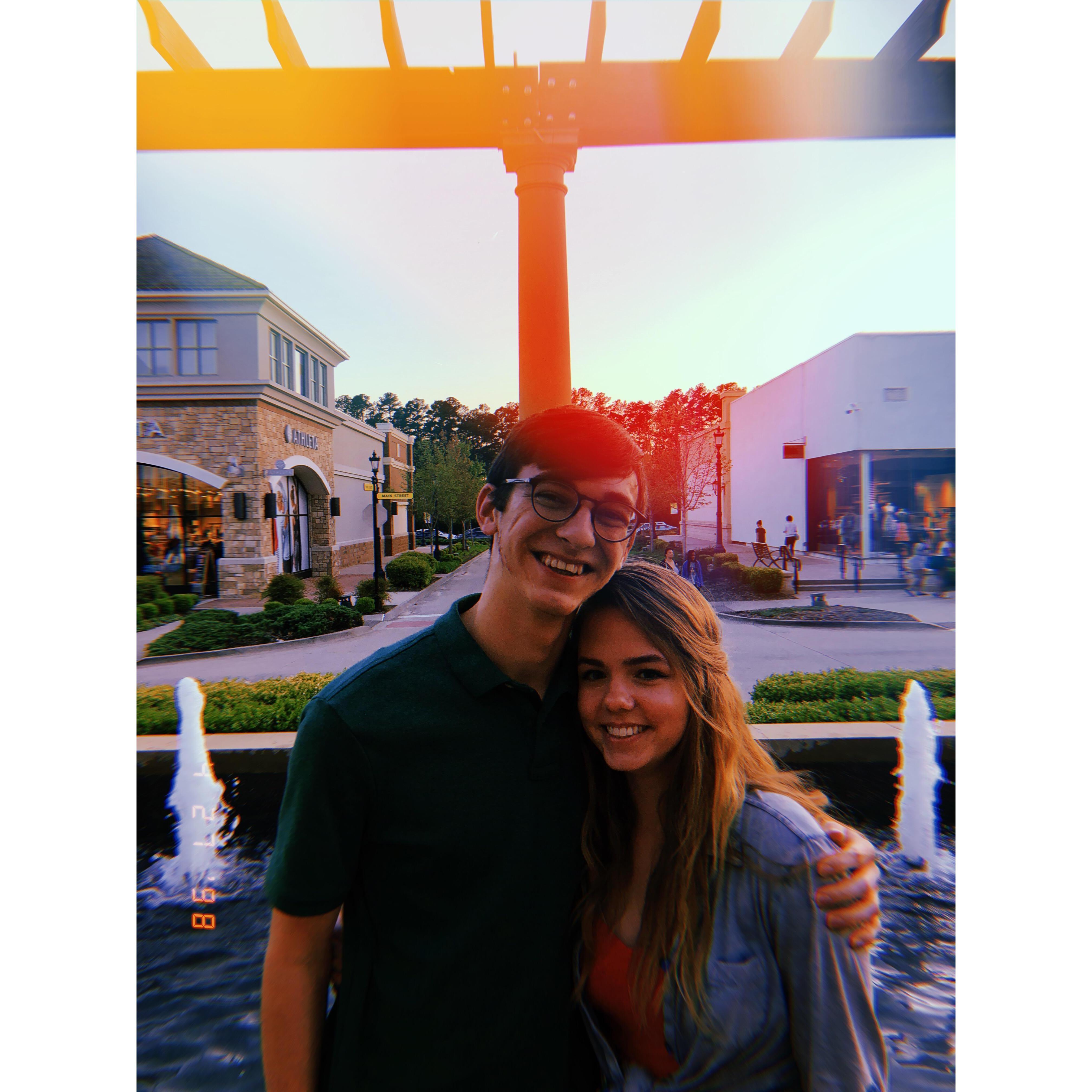 On Rio's birthday, we went to her party at the Chenal in Little Rock. This is a picture of us in front of one of the fountains outside the restaurant.