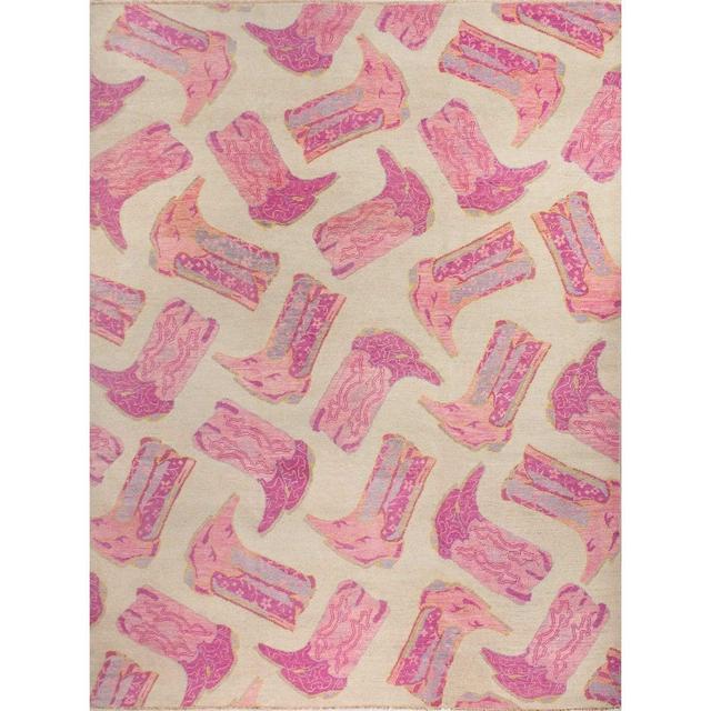 Pink Kicker Turkish Knot Rug, 6x9