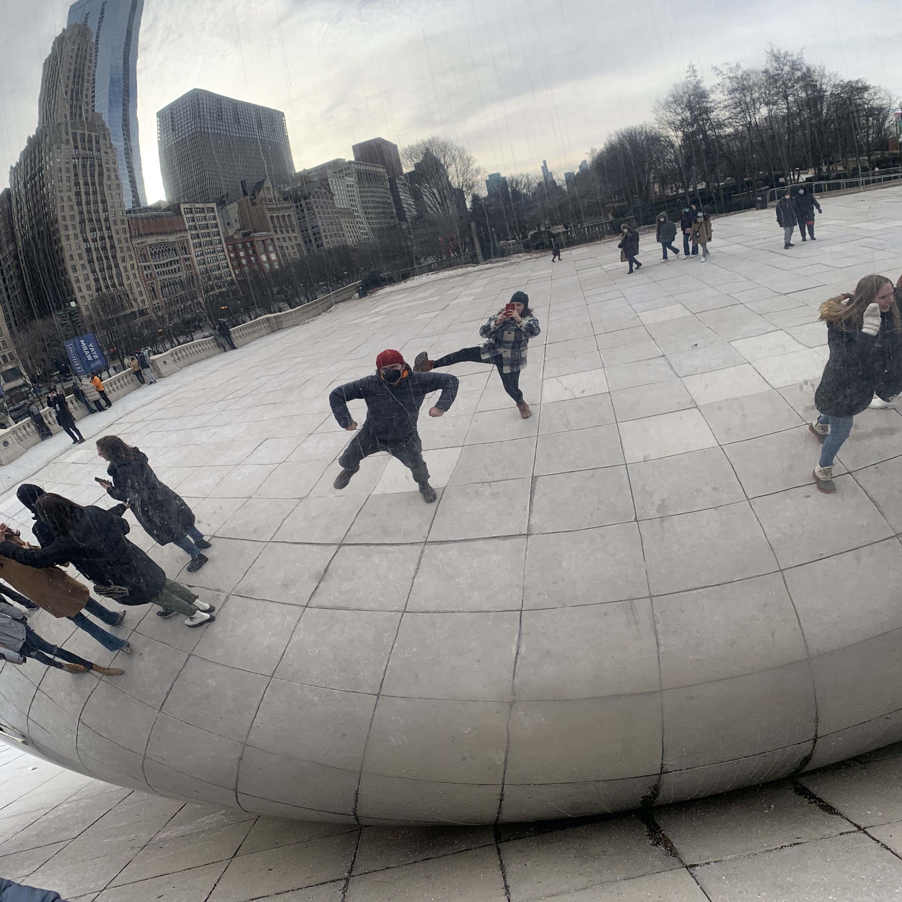 look closely ... that's us at chicago landmark "Da Bean"... 2022