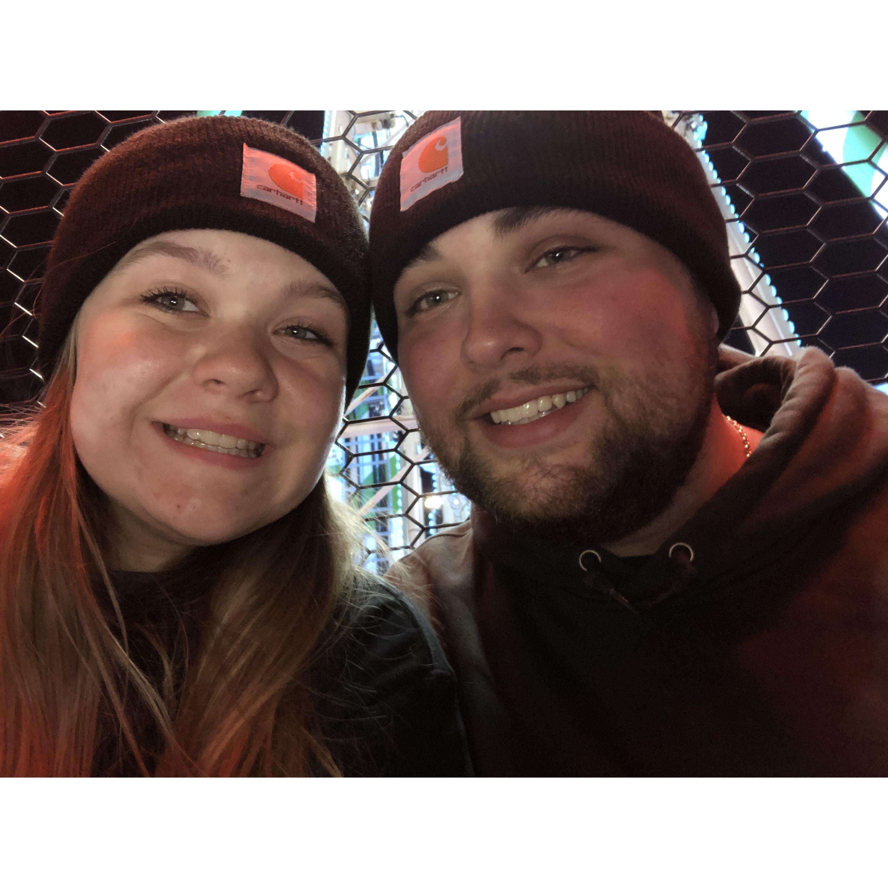 This was us on the big Ferris wheel at the fair!