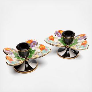Flower Market Butterfly Candle Holder, Set of 2