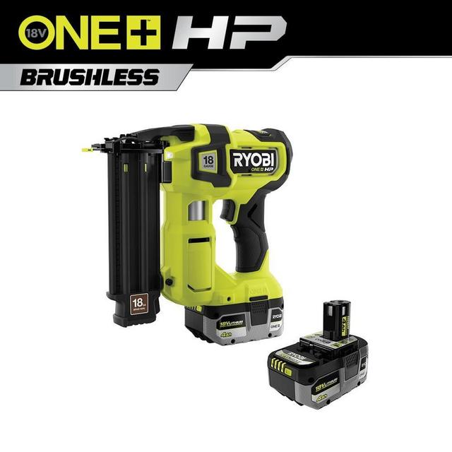 ONE+ HP 18V 18-Gauge Brushless Cordless AirStrike Brad Nailer and ONE+ 18V HIGH PERFORMANCE Battery (2-Pack)