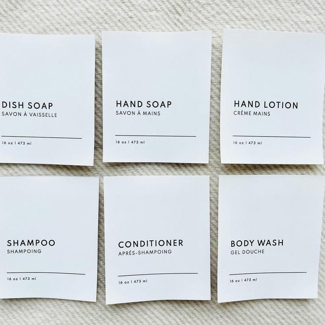 Minimalist Labels, Waterproof, Custom, French Labels, Home Organization, Bathroom Labels, Hand Soap Dish Soap, Shampoo and Conditioner