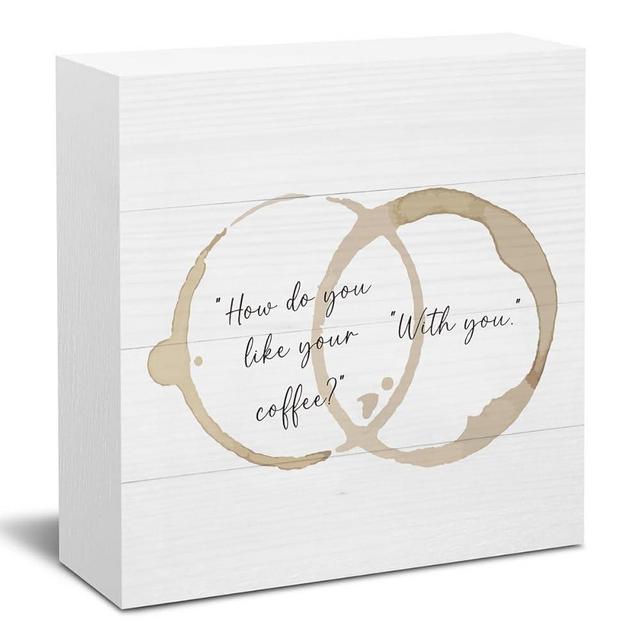 Coffee Sign Kitchen Coffee Bar Decor Hot Cocoa Bar Sign Coffee Bar Decor Decorations for Home Office Kitchen Desk Funny Coffee Desk Decor Gift for Women Men 5 X 5 Inch