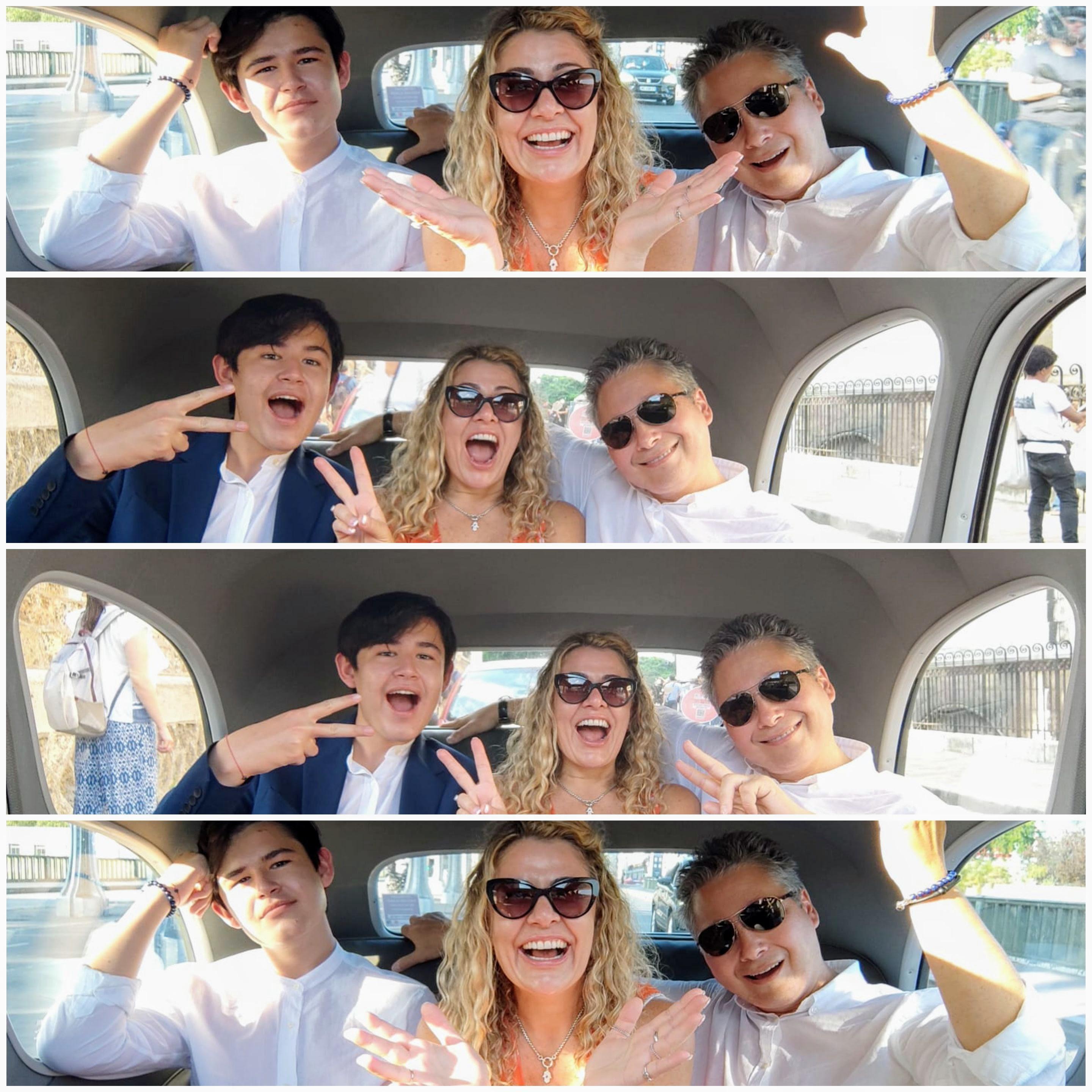 Having fun during our Citroen ride in Paris to celebrate Jay's birthday.