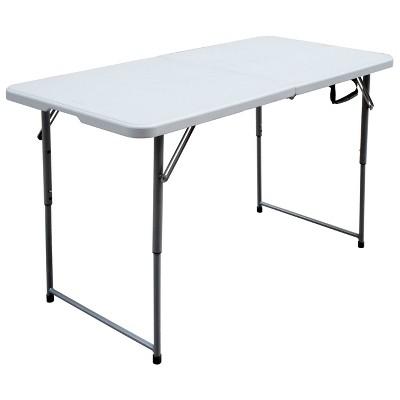 4' Folding Banquet Table Off-White - Plastic Dev Group