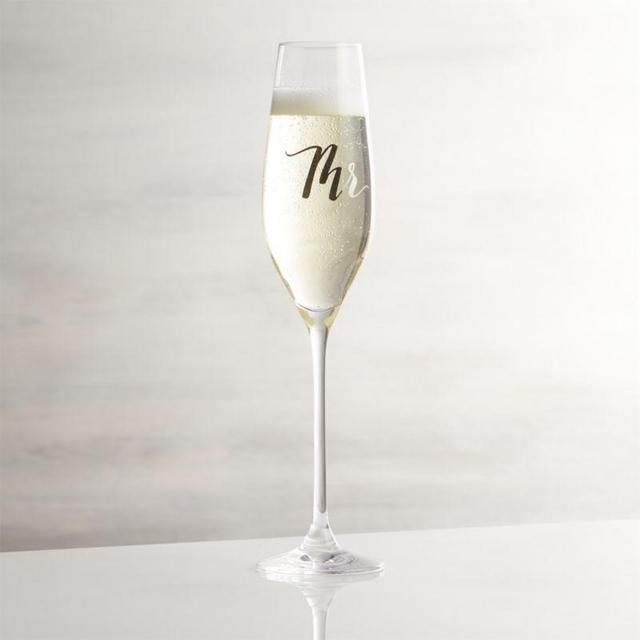 Mr. and Mrs. Champagne Flutes - Mr.