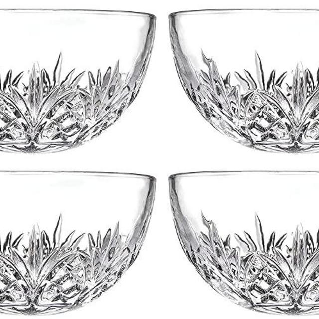 Godinger Bowl Set - Crystal Mini Prep Bowls, Dip, Dessert, Bar Snack Dish Bowls - 5oz, Set of 4