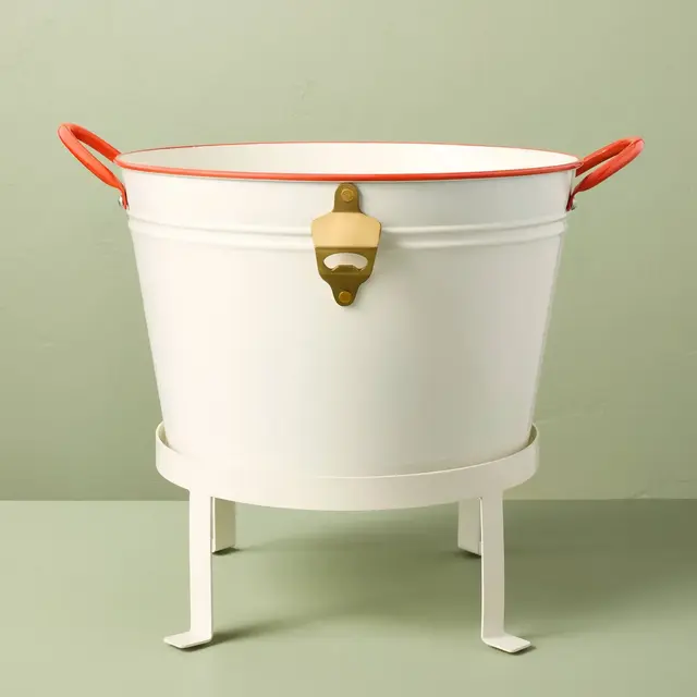 12.9L Beverage Tub Stand Cream - Hearth & Hand™ with Magnolia