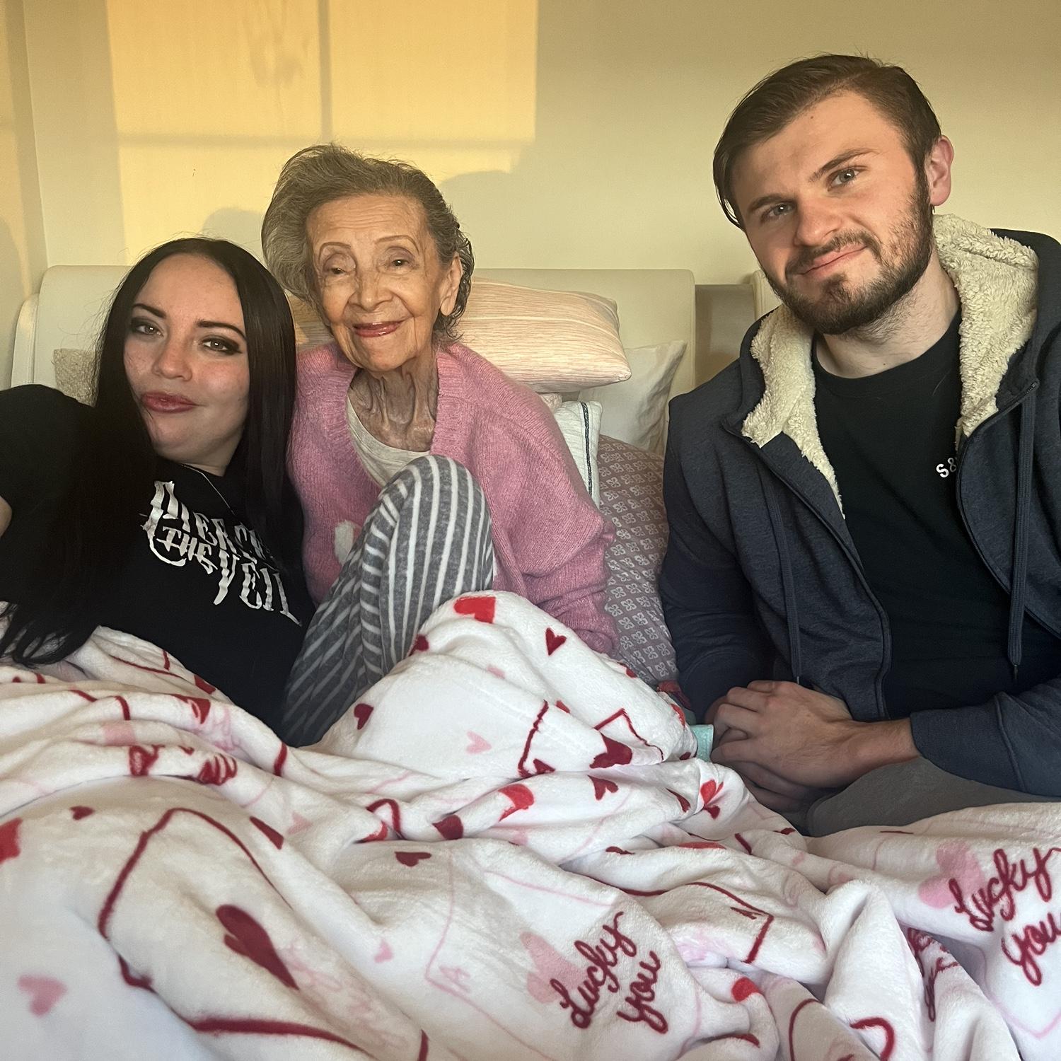 Konnor and Izabella visit Izabella’s grandmother for her 93rd birthday ! Her grandmother raised her in her home since she was two years old ! Abuelita 🥰