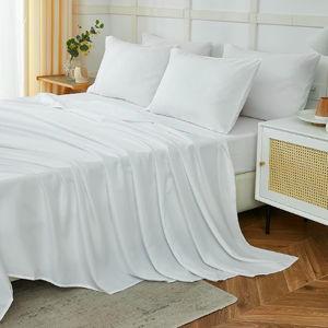 ILAVANDE White Queen Sheets Set 6 Piece,Hotel Luxury Super Soft 1800 Series Microfiber Queen Bed Sheets Set-Wrinkle Free & Breathable-14 Deep Pocket Sheets for Queen Size Bed(Queen,White)
