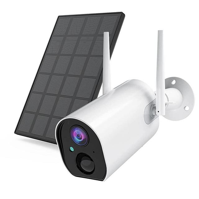 Wireless Security Camera Outdoor, 1080P Solar Security Camera, WiFi Camera Outdoor with Rechargeable Battery, Clear Night Vision, 2-Way Audio, PIR Motion Detection, IP65 Waterproof, Cloud/SD Storage