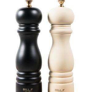 Salt and Pepper Grinder Pepper Mill Grinder Pepper Grinders Shakers Salt Mill Set of 2 with Adjustable Ceramic Rotor 7 Inch Black and White