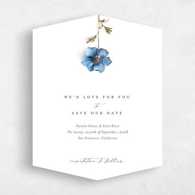 Blue Diamond Wedding Save the Date - Spiga Portrait