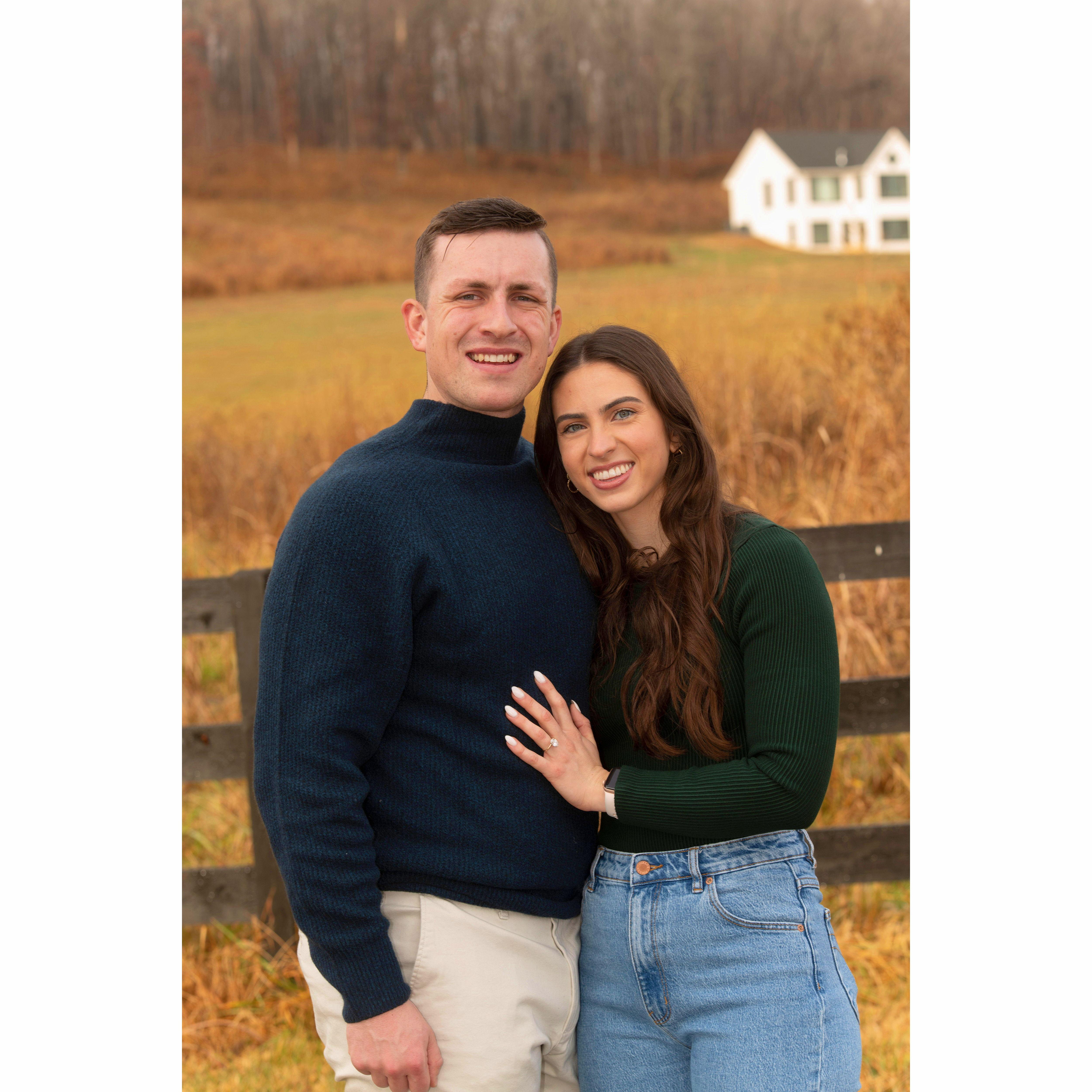 Taken on our December 2023 trip to Charlottesville - just after Brady proposed!