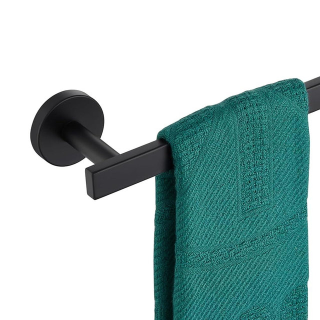 AONEON 16 Inch Bathroom Towel Bar Bath Towel Rack Kitchen Towel Holder Towel Hanger Wall Mounted SUS304 Stainless Steel Matte Black AN4001MB-L16