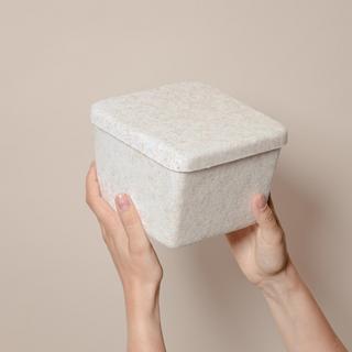 The Sculpted Petite Bin with Lid, Set of 3