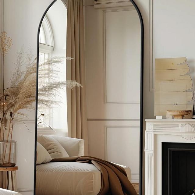 Antok Full Length Mirror, 71"x32" Floor Mirror, Floor Standing Mirror Freestanding Full Body Mirror with Stand for Bedroom, Hanging Mounted Mirror for Living Room Cloakroom, Black