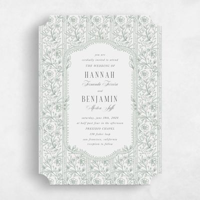 Green Floral Wedding Invitation - Tauriel Classic