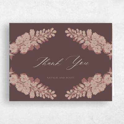 Chocolate, Brown Wedding Thank You - Felce Landscape