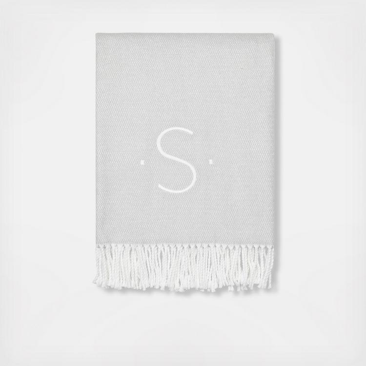 Monogrammed Silver Pezzo Throw