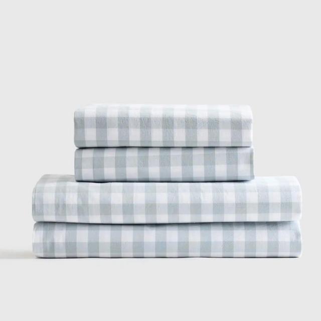 Classic Organic Percale Gingham Sheet Set