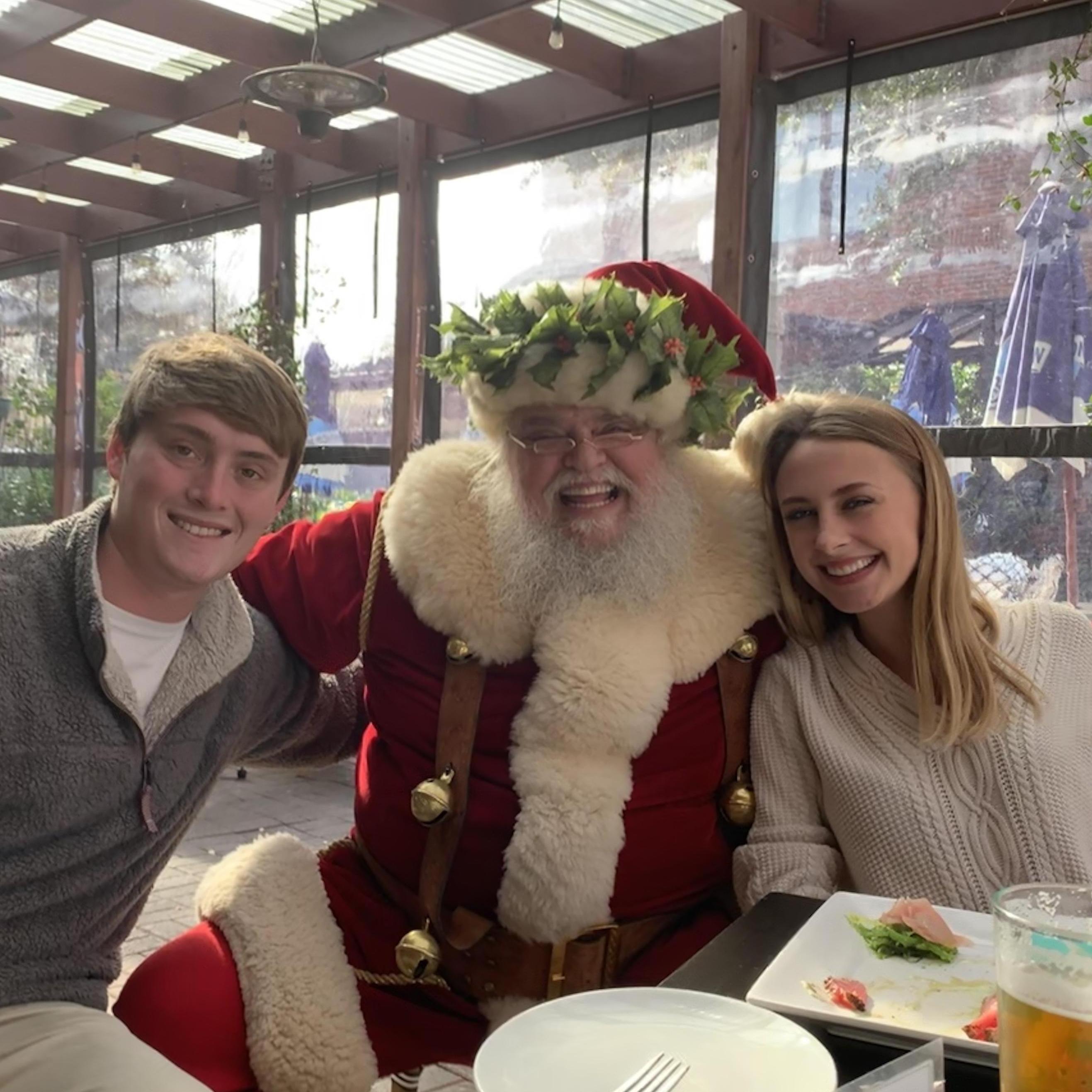 We met Santa on our 7 year anniversary lunch date!